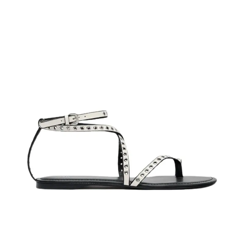 ZARA One Strap Sandals 1cm Women's White-1