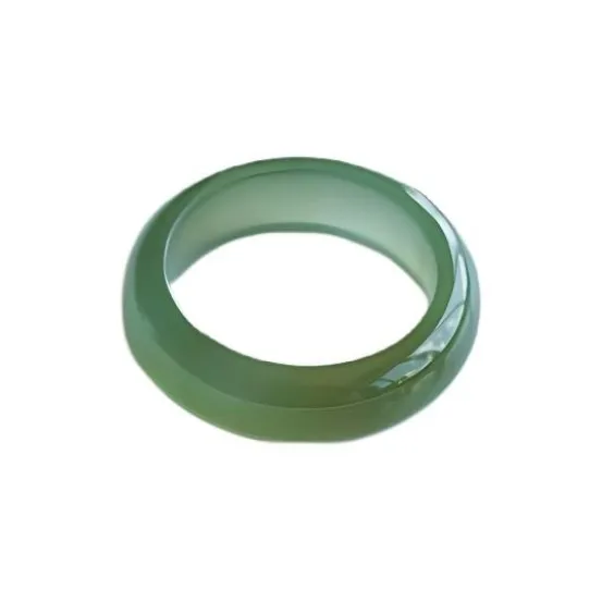 Jing Ruyu Hetian Jade Rings Pale Greenish White Jade Unisex-6