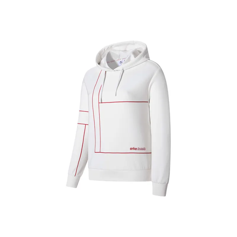 Erke Tennis Series Sweatshirt Women's Glacier White-0