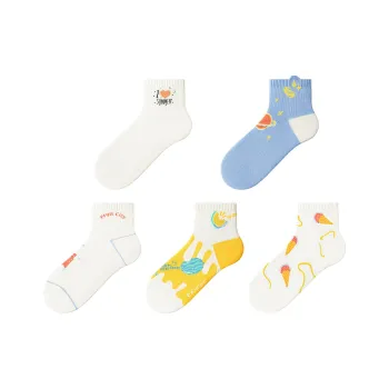 Crabsecret Ankle Socks Women's 5 Pack