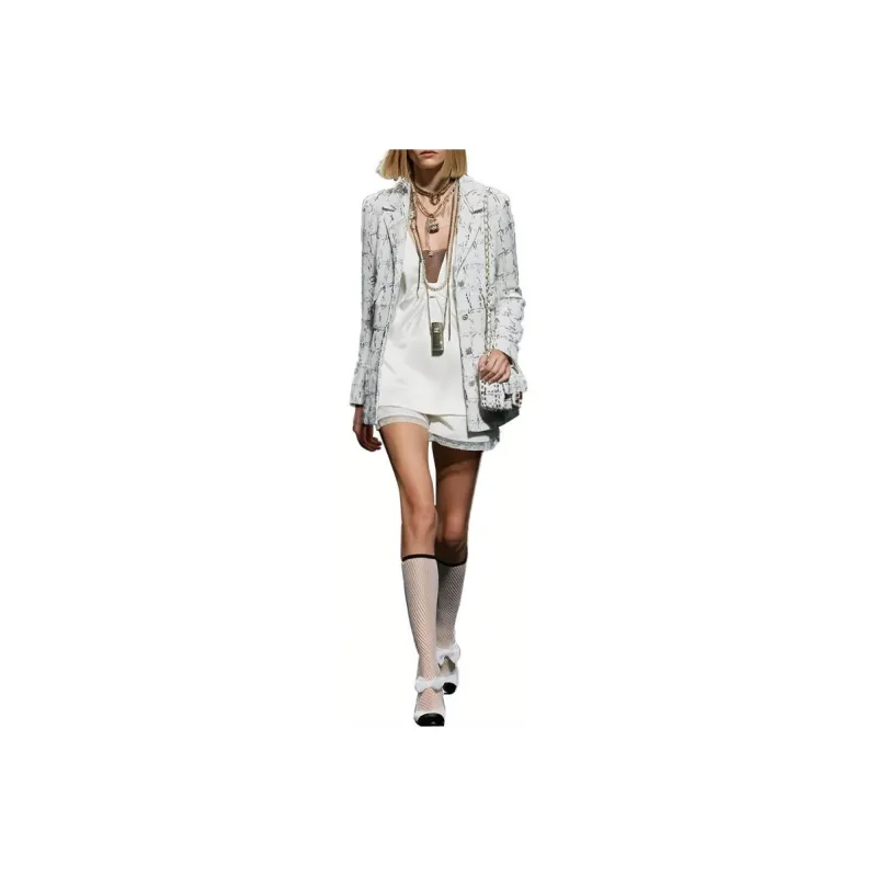 CHANEL Business Suit Coat Women's White-0