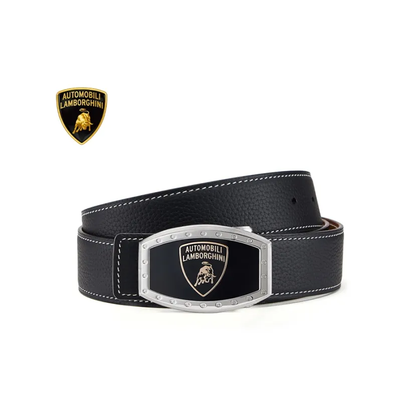 Automobili Lamborghini Cow Leather Belts Men's Width 3.4cm-6