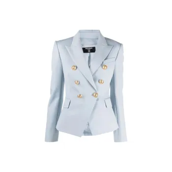BALMAIN FW21 Business Suit Coat Women's Light Blue