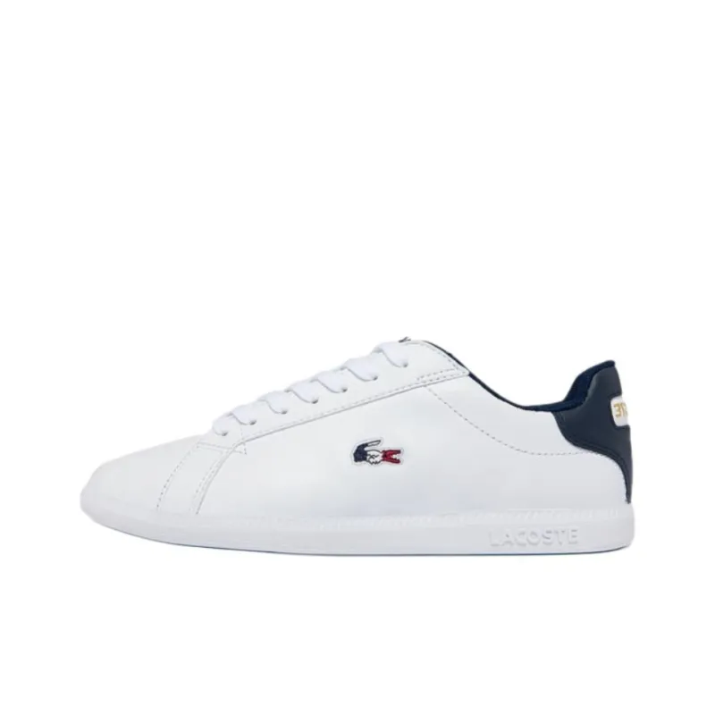 LACOSTE Anti Slip Wear Resistant Low Top Skateboard Shoes Women's White-0