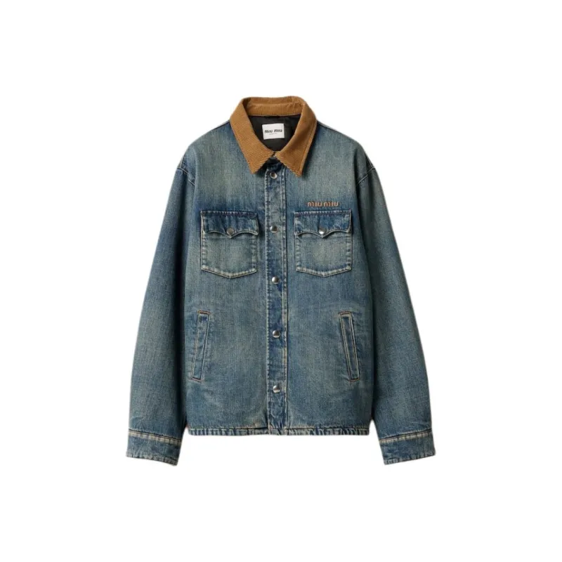 MIU MIU FW24 Down Jacket Women's Blue-0