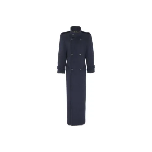 SAINT LAURENT SS23 Coats Women's Blue