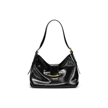 Simedin Cow Leather Tote Bag, Shoulder Bag Small Size Large Size Women's Deep Black/Ecru