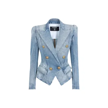 BALMAIN Double breasted Denim Blazer