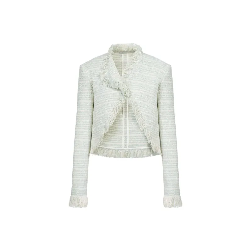 MONTSAND SS25 Mint Tweed Fringed Jacket Jackets & Coats Women's Mint-0