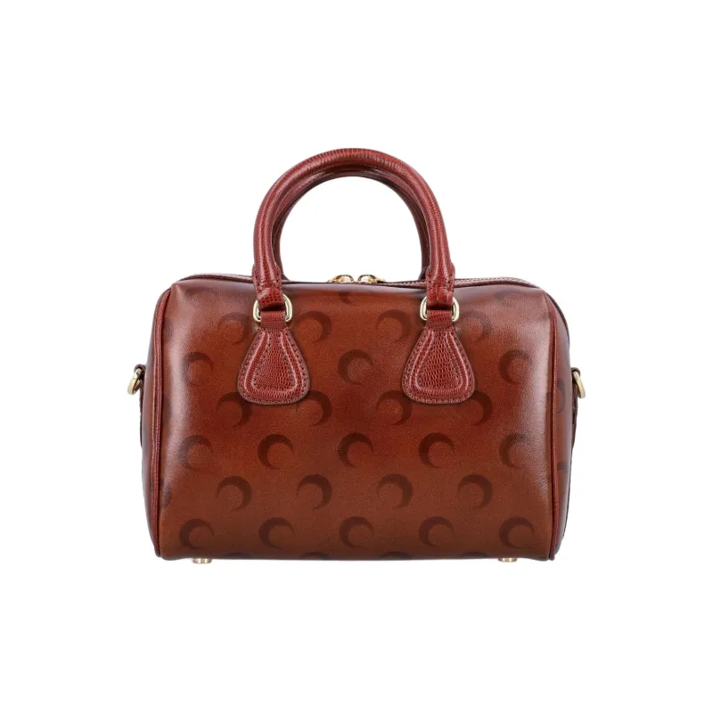Marine Serre Sheepskin One Shoulder Handbag Mini Women's Rusty Brown-3
