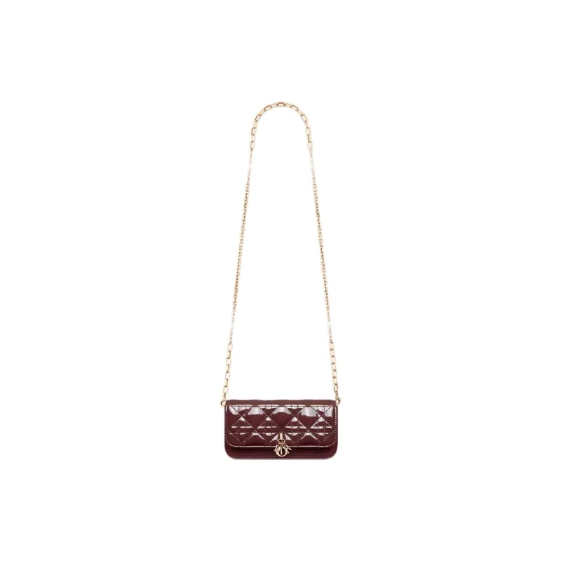 DIOR My Dior Calfskin Handheld Shoulder Bag Women's Dahlia Red-4