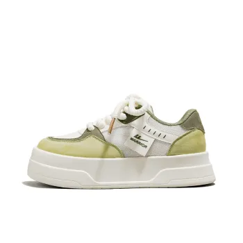 Warrior Anti Slip Wear Resistant Low Top Skateboard Shoes Women's Beige Army Green