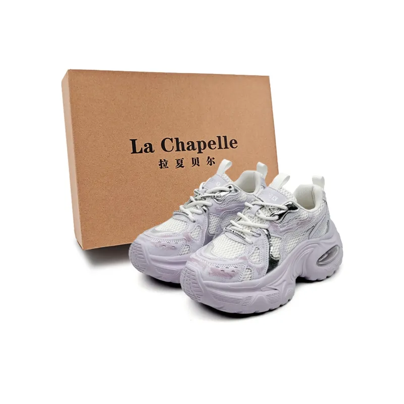 La Chapelle Cushioning, Slip Resistant, And Breathable Low Top Chunky Sneakers Women's Pink-1