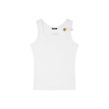 VERSACE Safety Pin Ribbed Tank Top