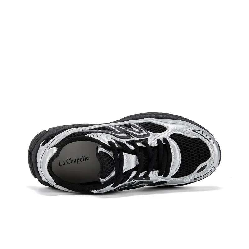 La Chapelle Cushioning, Slip Resistant, And Breathable Low Top Chunky Sneakers Women's Black-4