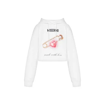 MOSCHINO Heart print Cotton Hoodie