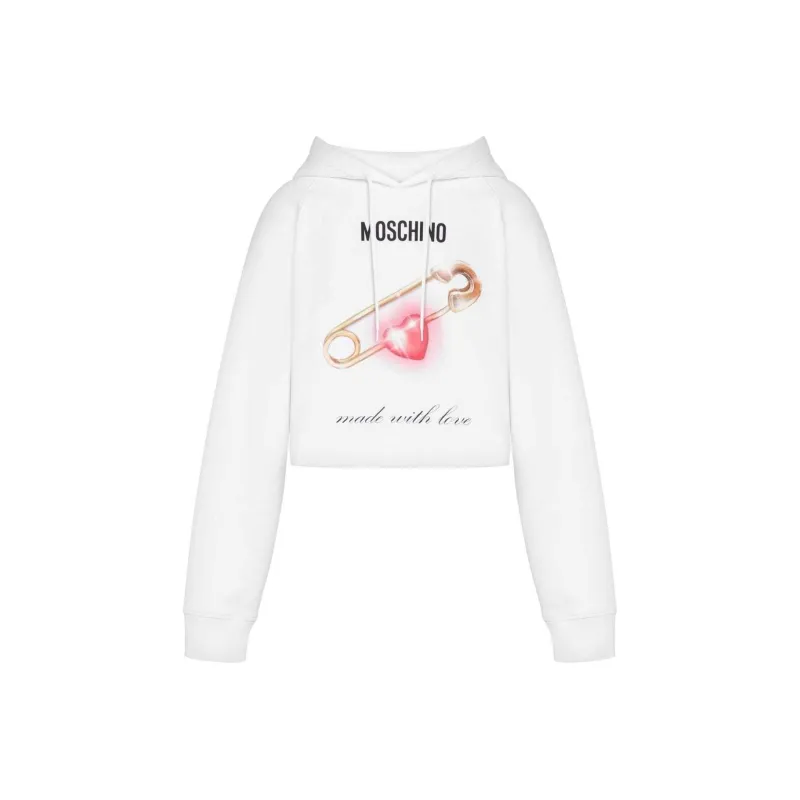 MOSCHINO Heart print Cotton Hoodie-0
