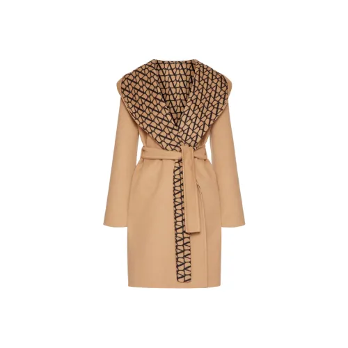 Valentino Toile Iconographe Belted Long Sleeved Coat
