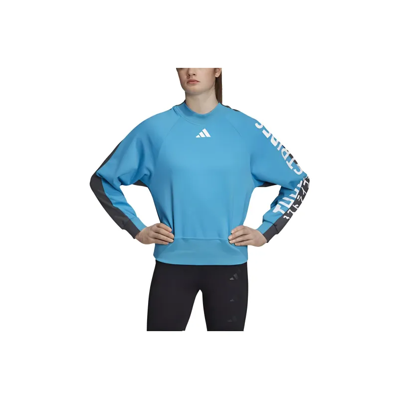 Adidas ATHLETICS The Pack Crew Sweatshirt Women's Blue/Gray-0