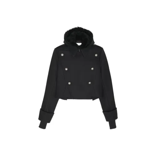SAINT LAURENT Button Detailed Cropped Coat