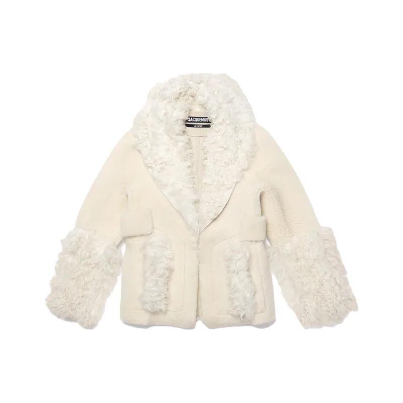 Jacquemus Coats Women's Gray White-0