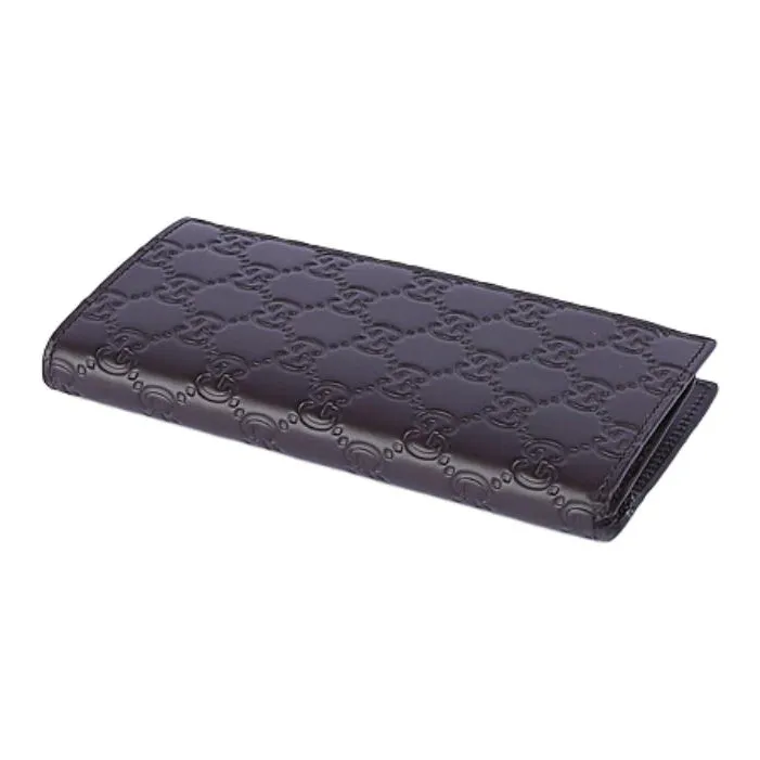 GUCCI Signature Cow Leather Wallet Men's Dark Brown-3