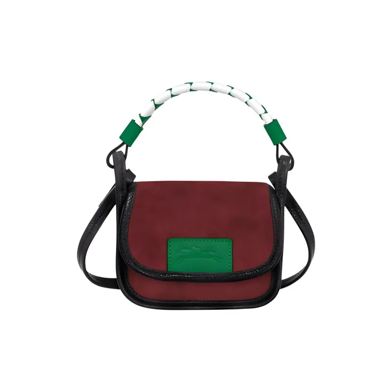 LONGCHAMP Le Foulonné Cow Leather Messenger Bag Handbag Shoulder Bag Crossbody Bag Regular Women's Burgundy-1