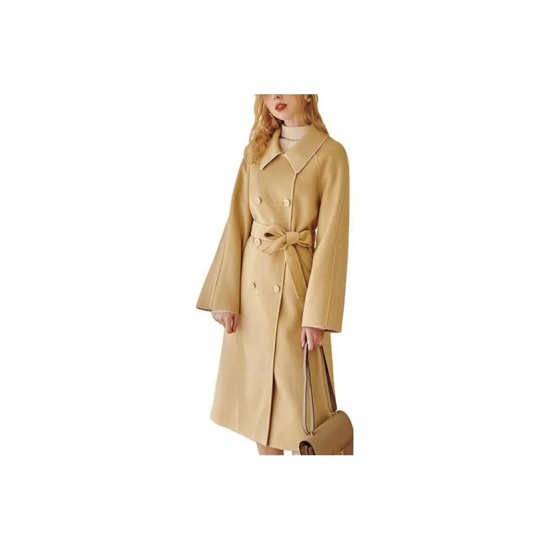 Olrain Coats Women's Yellow-0