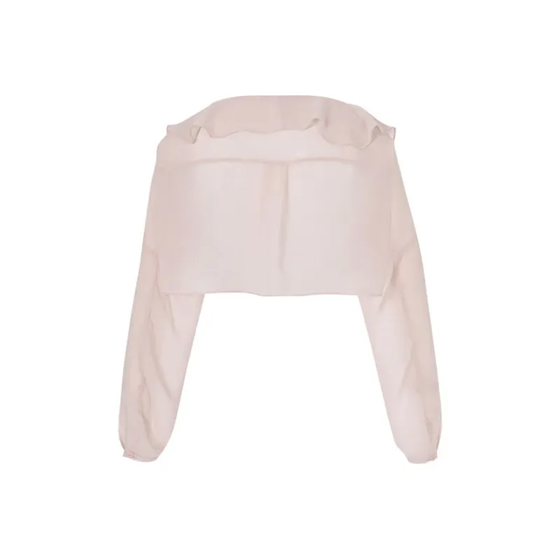 NOT YOUR ROSE SS25 Fairy Chiffon Bolero Pink Chiffon Shirt Women's Pink/Pink-1
