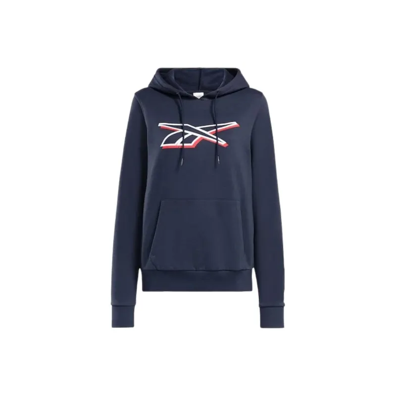Reebok Vector Graphic Hoodie Sweatshirt Women's Navy Blue-0