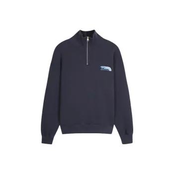 Maison Kitsune Logo Printed Half Zip Sweatshirt