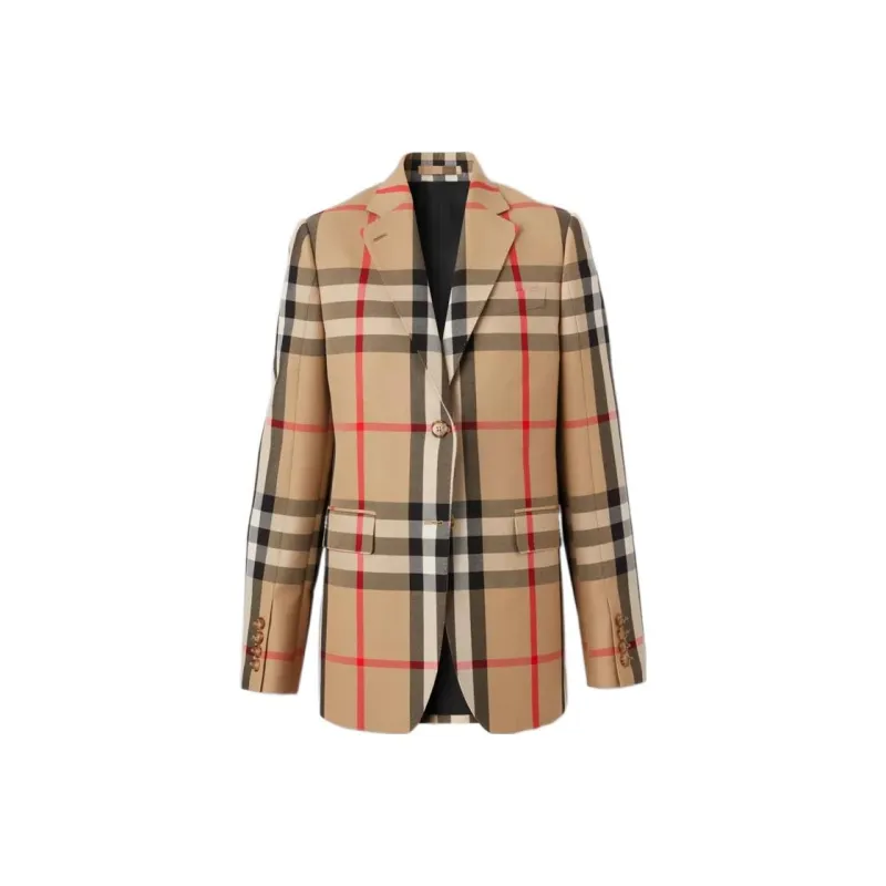 Burberry Check Wool cotton Jacquard Tailored Jacket-0