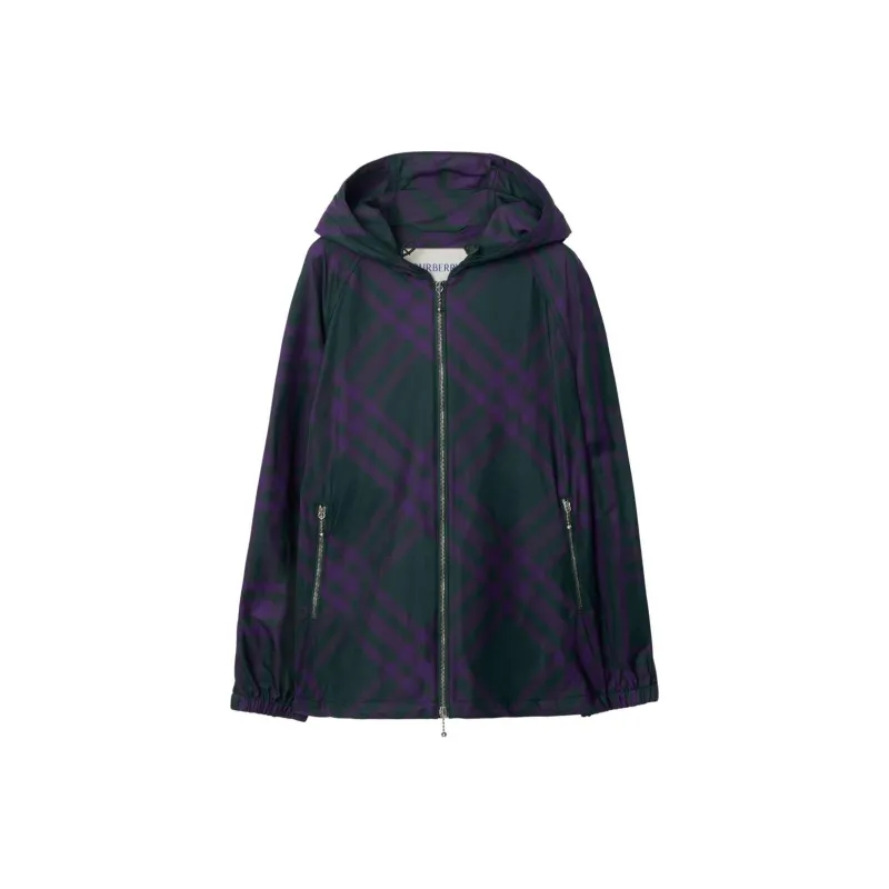 Burberry Check Pattern Zipped Hooded Jacket-0
