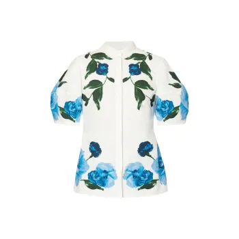 Erdem Floral print Puff sleeves Blouse