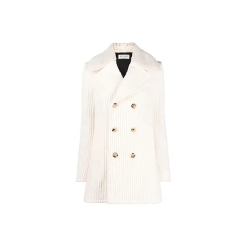 SAINT LAURENT Coats Women's White