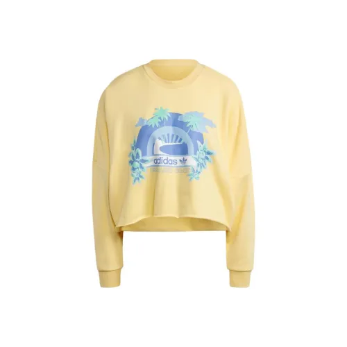 Adidas Originals ISLAND CLUB CREW GRAPHIC SWEATSHIRT Sweatshirt Women's Yellow