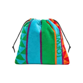 LOEWE Towel Fabric Clutch Trumpets Unisex Multicolor