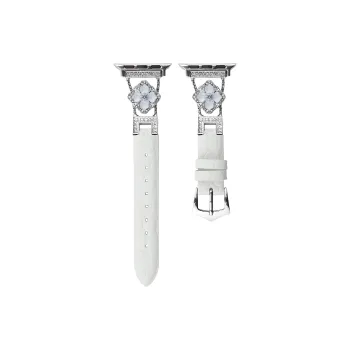 KVZUVUU Watch Band Apple Compatibility Metal, Genuine Leather Material