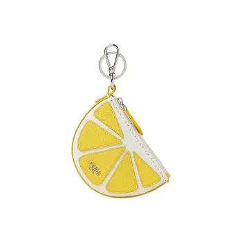 FENDI Calfskin Keychains Unisex Yellow
