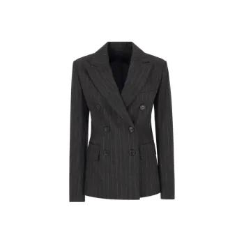 MaxMara Double Breasted Pinstriped Blazer