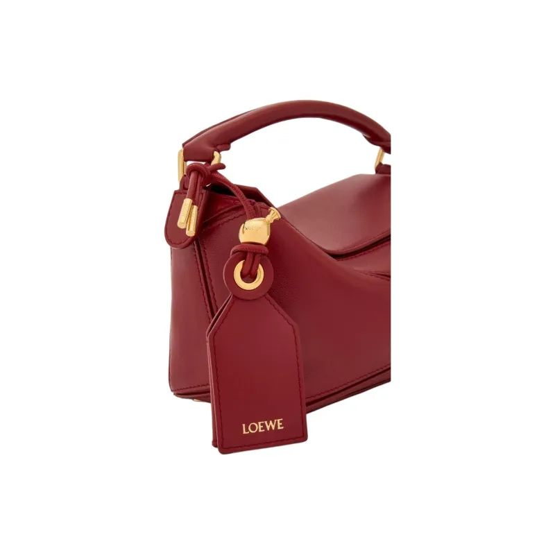 LOEWE Puzzle Lambskin Puzzle Bag One Shoulder Handbag Mini Women's Burnt Red-8
