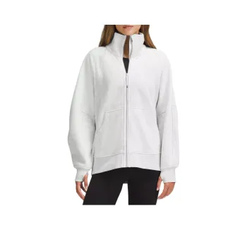 Lululemon Scuba Oversized Funnel Neck Full Zip Jackets & Coats Women's Mixed Color Light Gray