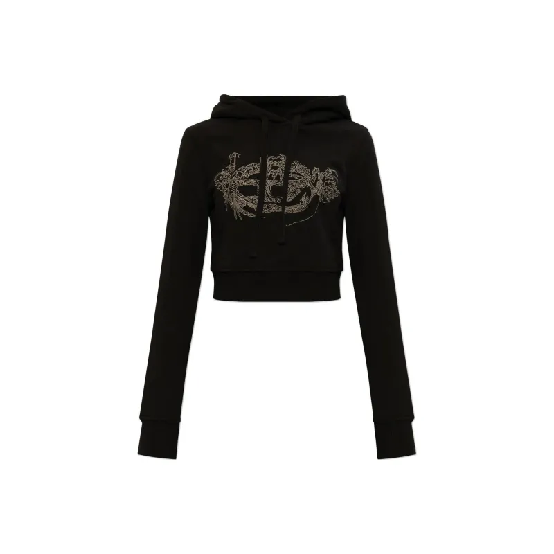 DIESEL F-Slimmy-Hood-P9 Drawstring Cropped Hoodie-0