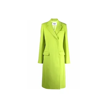 MSGM Coats Women's Green Yellow