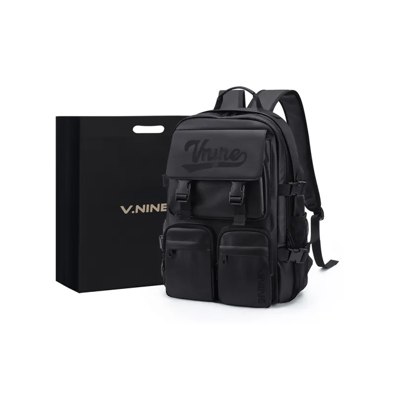 V.NINE Fabric 15.6 Inch Laptop Backpack For Men, University Student Backpack Tubas Men's Space Black-0