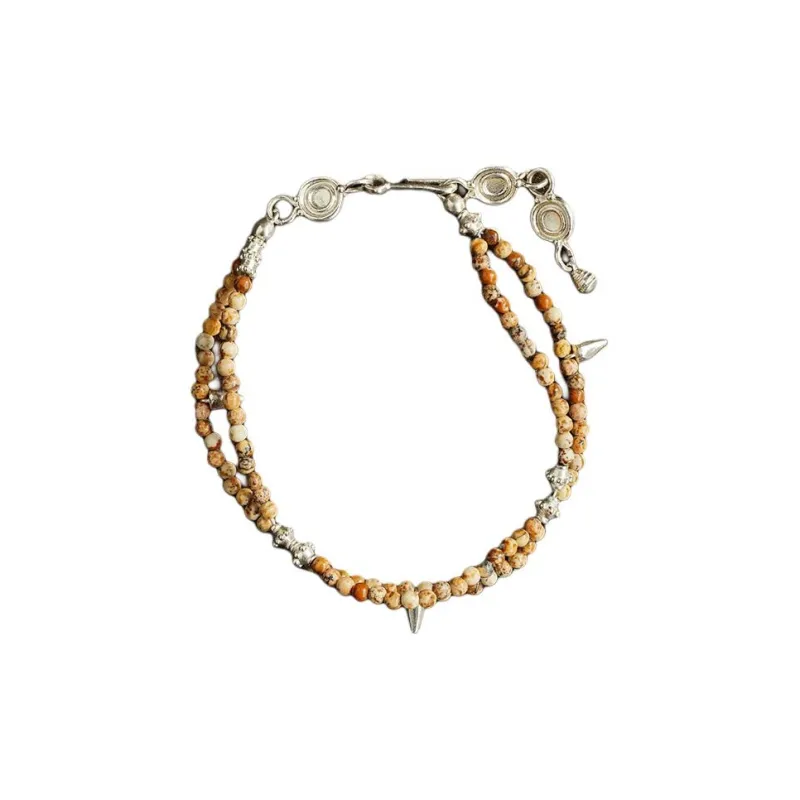 SALE E PEPE 925 Sterling Silver Bracelets Unisex Brown-0