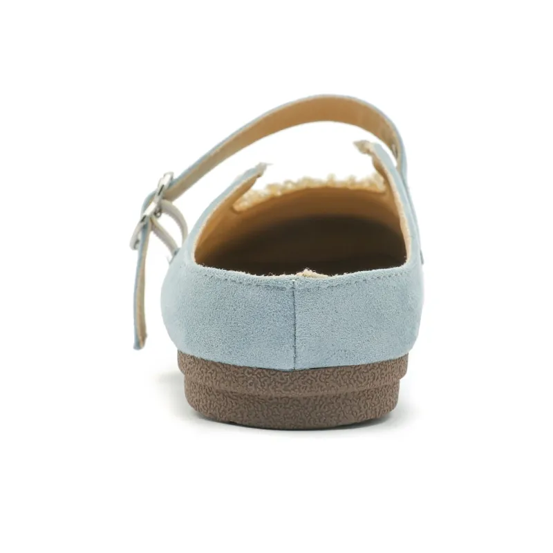 JOSINY Abrasion Resistant Slip Resistant Closed Toe Slippers Women's Blue-5