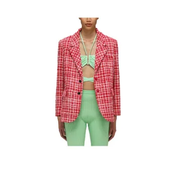 Self-portrait Bouclé Checked Blazer