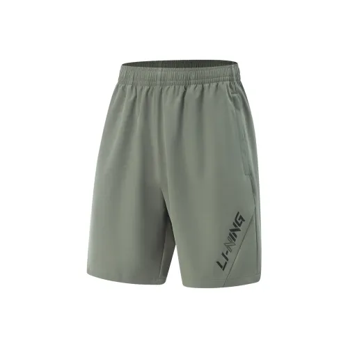 LiNing Fitness Series Sports Shorts Men's Snail Smoky Green
