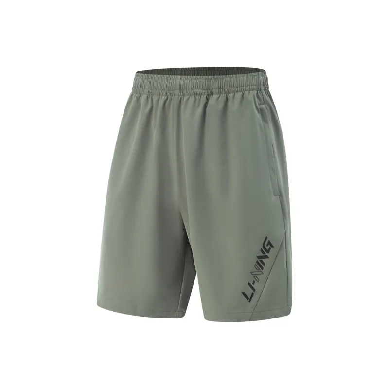 LiNing Fitness Series Sports Shorts Men's Snail Smoky Green-0